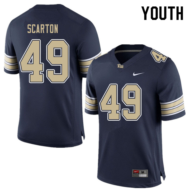 Youth #49 Jake Scarton Pitt Panthers College Football Jerseys Sale-Blue